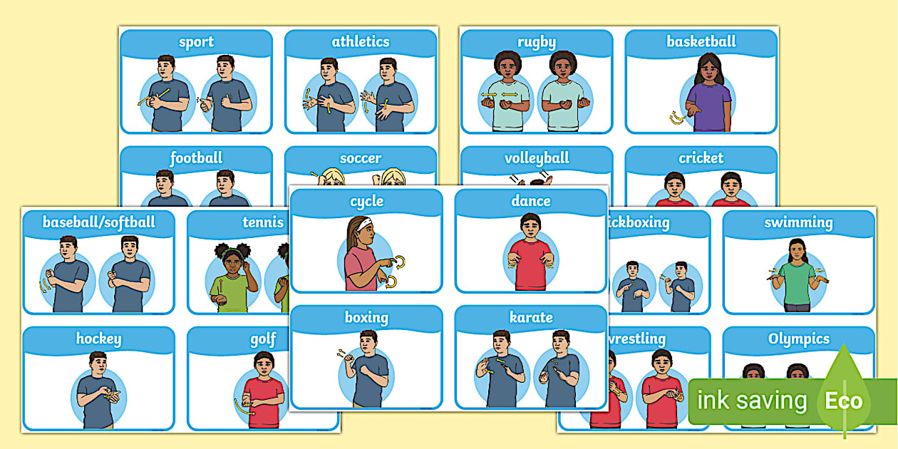 Auslan Sports Word Cards