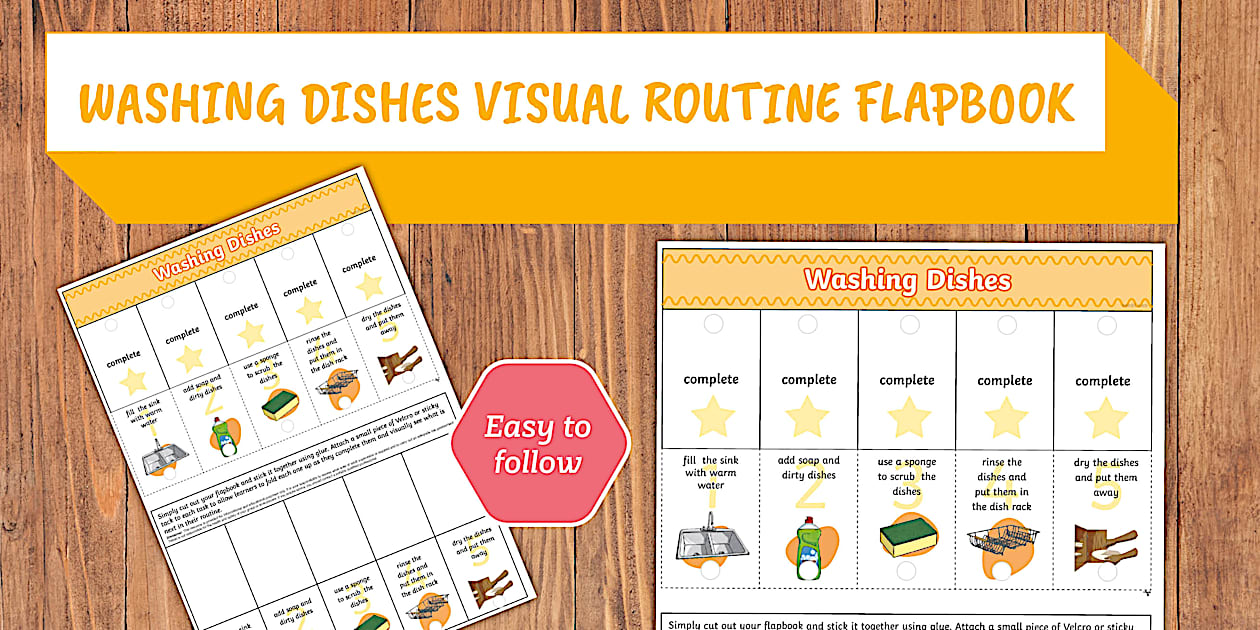 Washing Dishes Visual Routine Flapbook