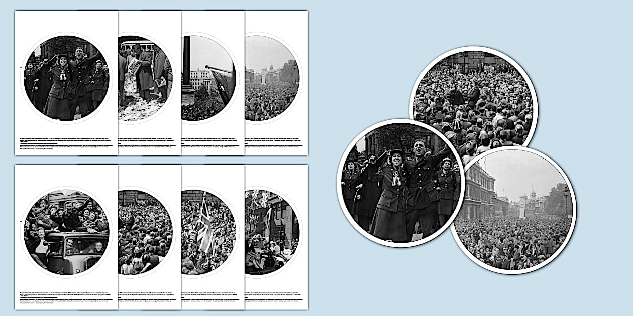 VE Day Circle Display Photo Cut-Outs - Twinkl History