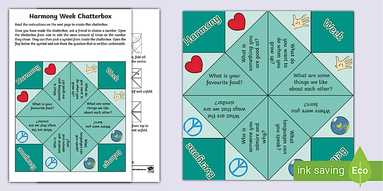 Harmony Week Chatterbox (teacher made) - Twinkl
