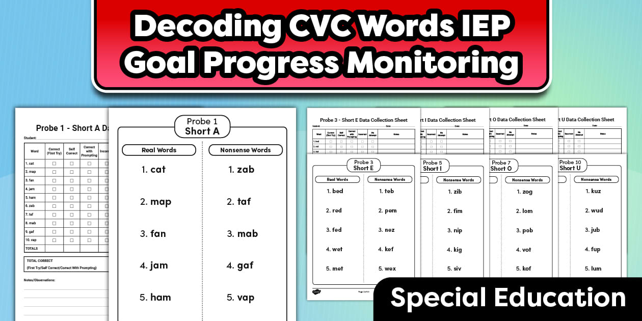 Decoding Progress Monitoring Decoding CVC Words IEP Goal Progress Monitoring