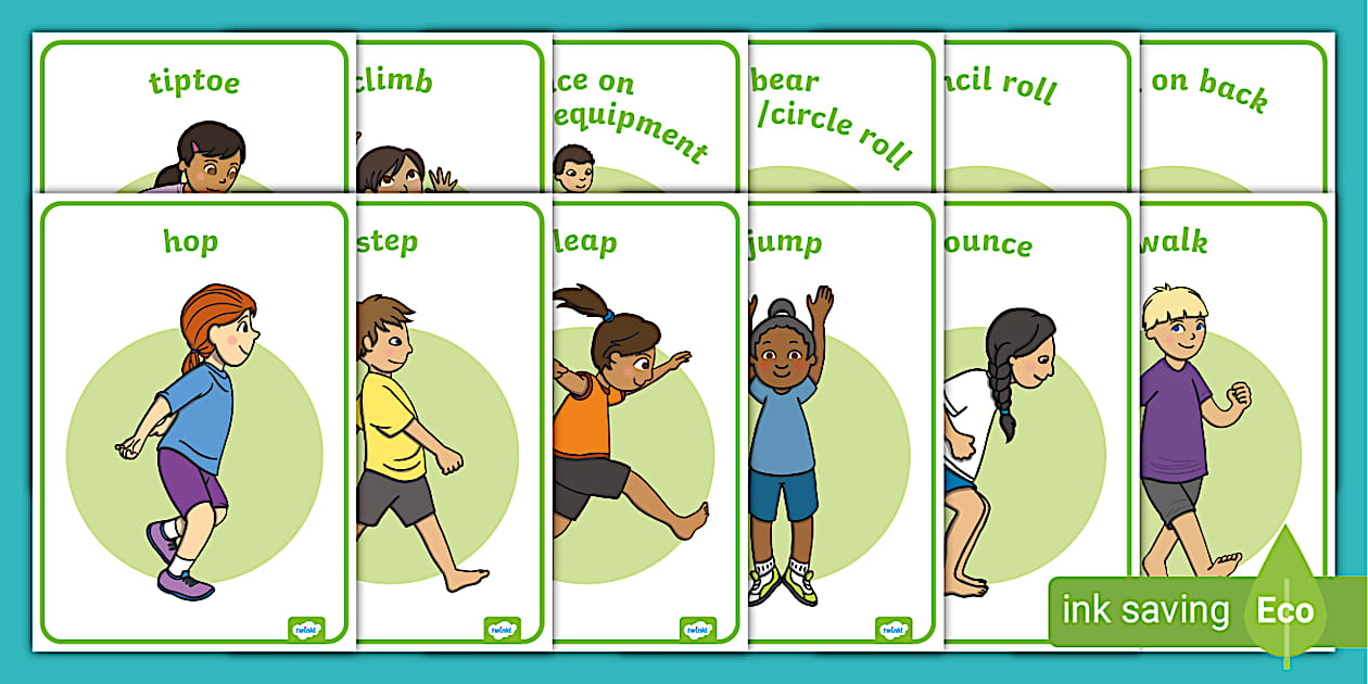Editable Gymnastic Action Posters (teacher made) Twinkl