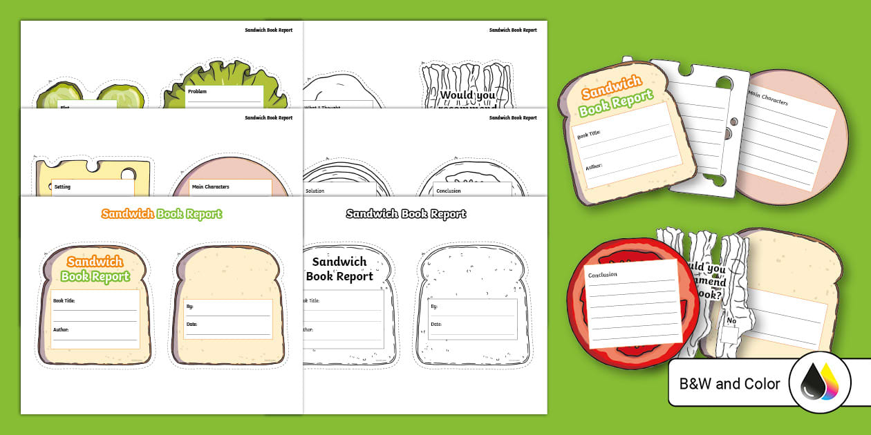 Sandwich Book Report | ELA | Twinkl USA (Teacher-Made)
