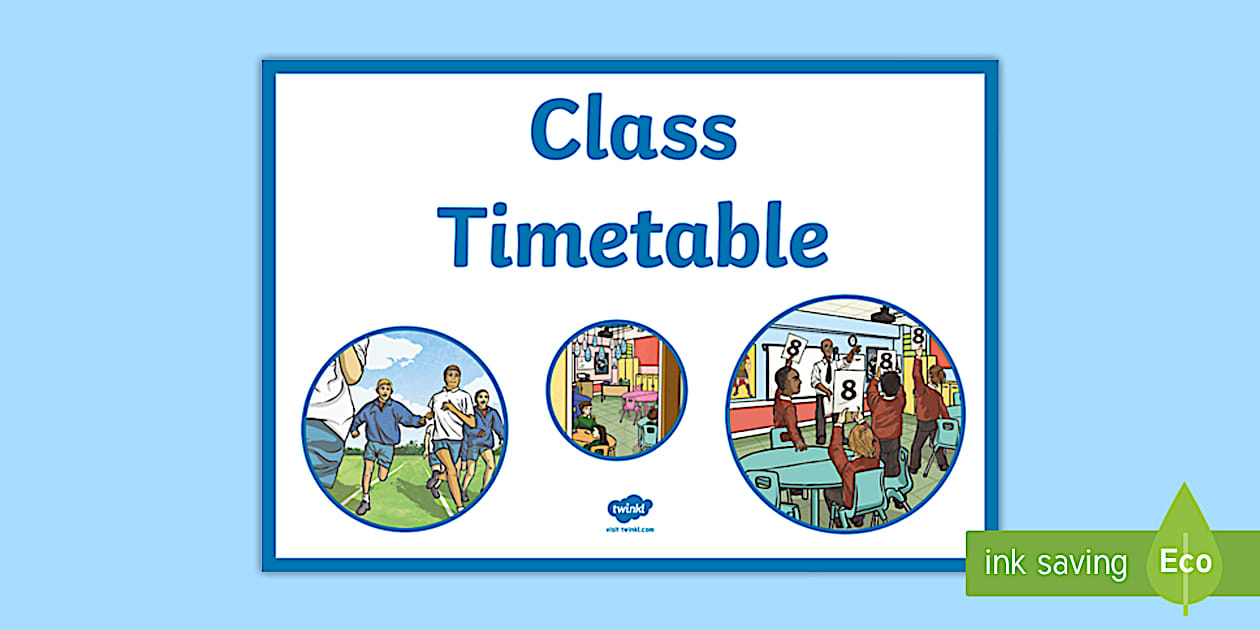 Class Timetable Display Sign - Twinkl