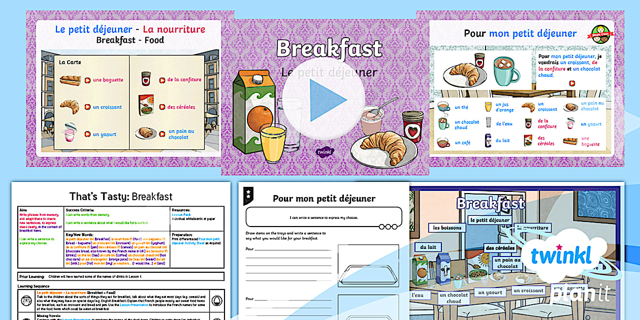 French: That #39 s Tasty : Breakfast Year 5 Lesson Pack 3