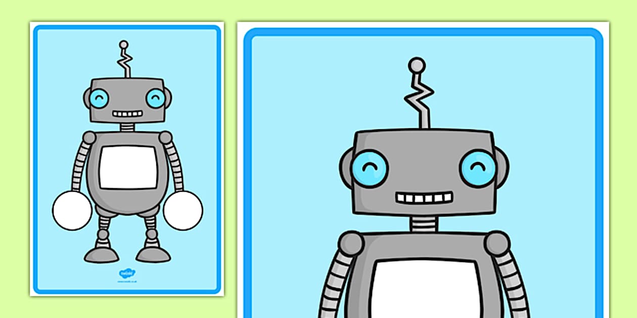 Large Blank Robot (teacher made) - Twinkl