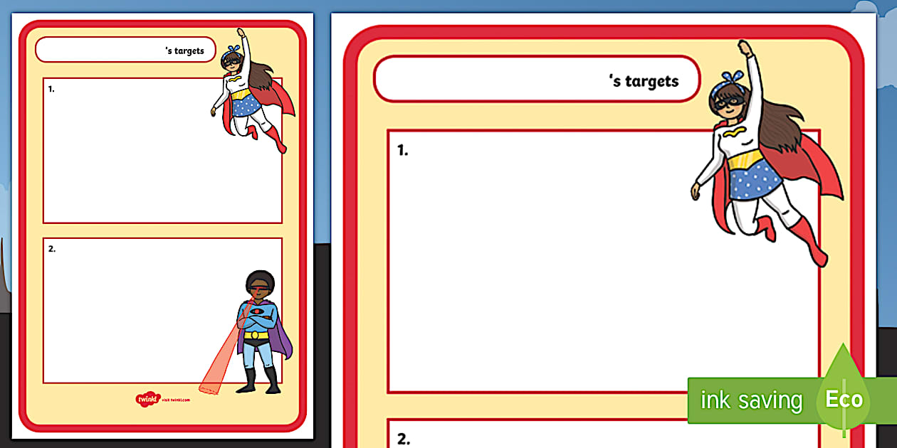 Editable Themed Target Sheets Superheroes (professor feito)