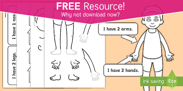 Counting Our Body Parts Cut-Out Activity