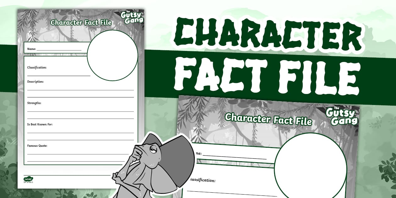 The Gutsy Gang Book Series – Character Fact File Activity