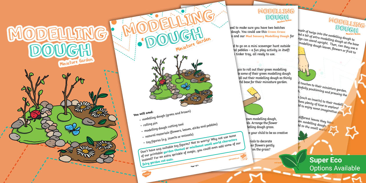 Modeling Dough Example Modelling Dough Miniature Garden (teacher made) - Twinkl