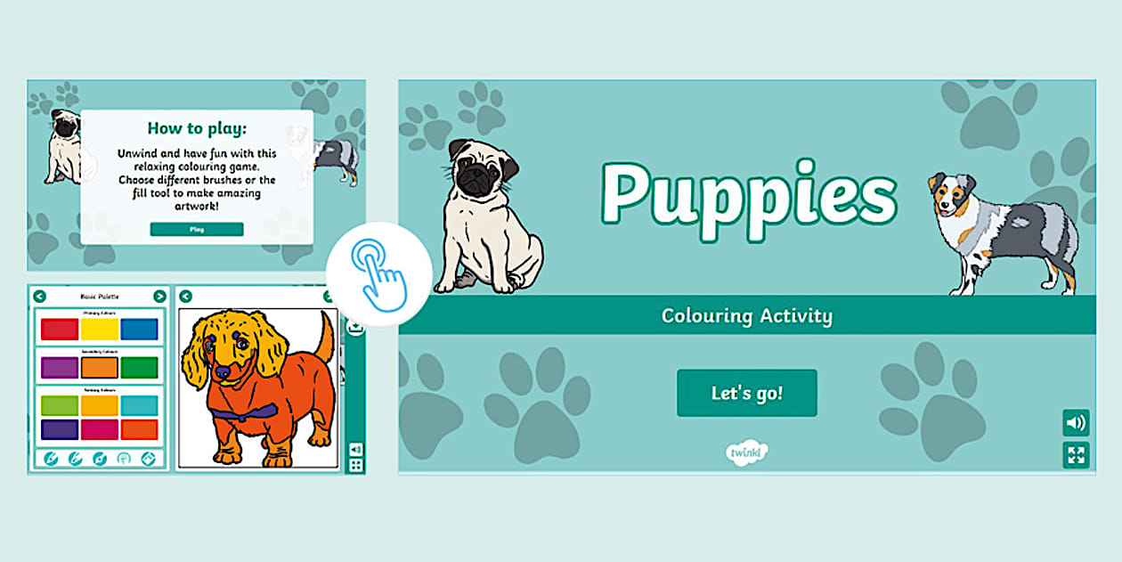 * NEW * Puppy Interactive Colouring (teacher made) - Twinkl