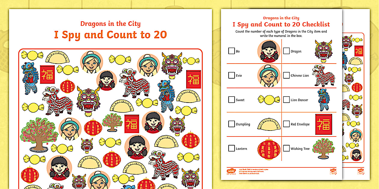 Dragons in the City I Spy and Count Activity to 20 - Twinkl