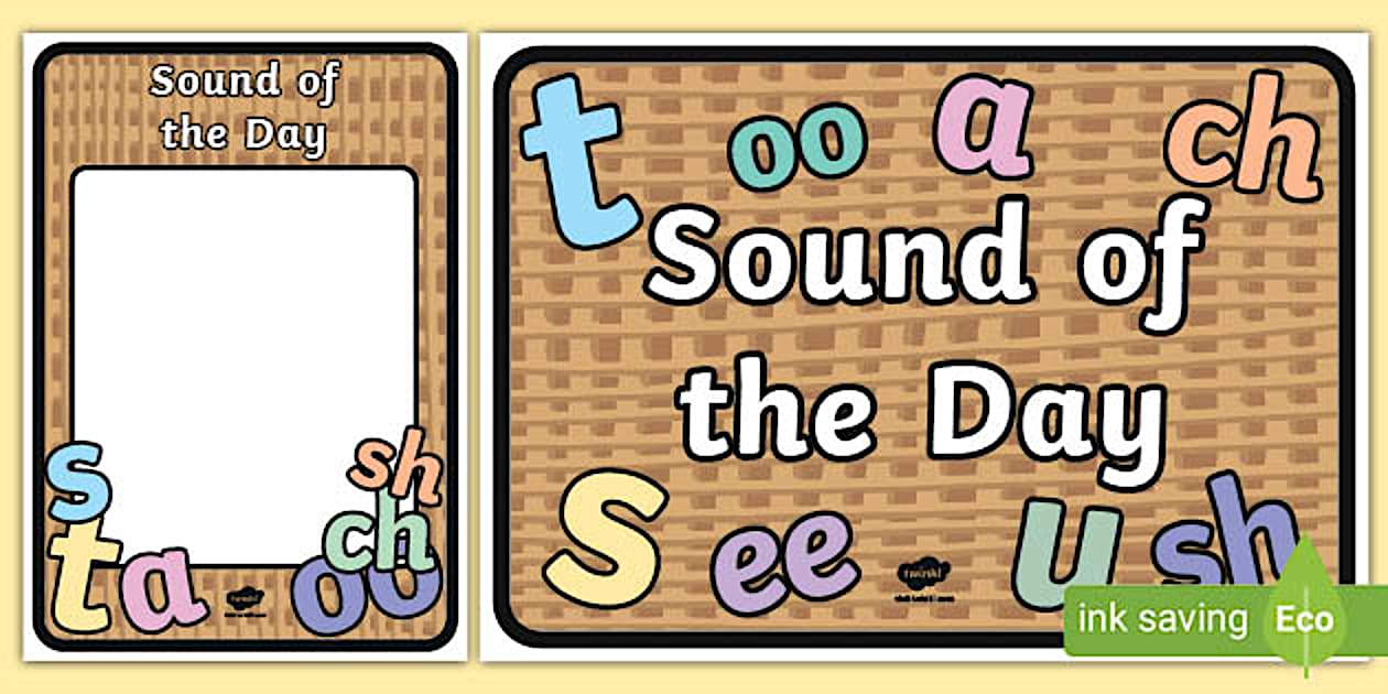 Cursive Neutral-Themed Sound of the Day Display Posters