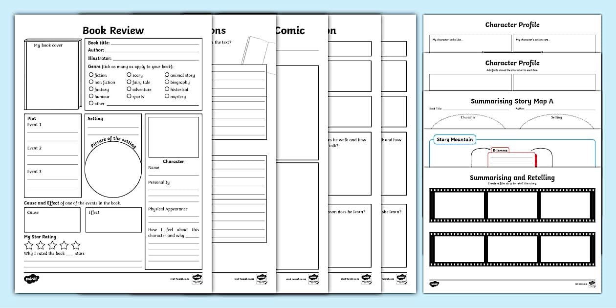 Fiction Reading Graphic Organisers