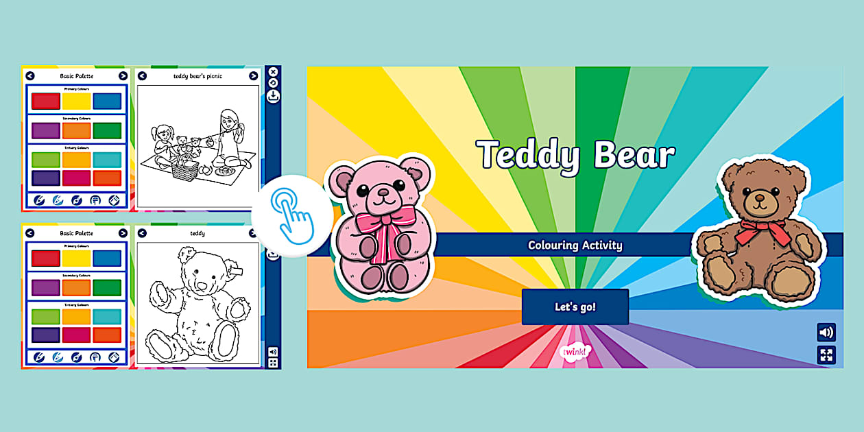 Teddy Bear Interactive Colouring (teacher made) - Twinkl