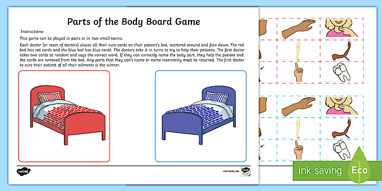 Parts of the Body Topic Word Cards