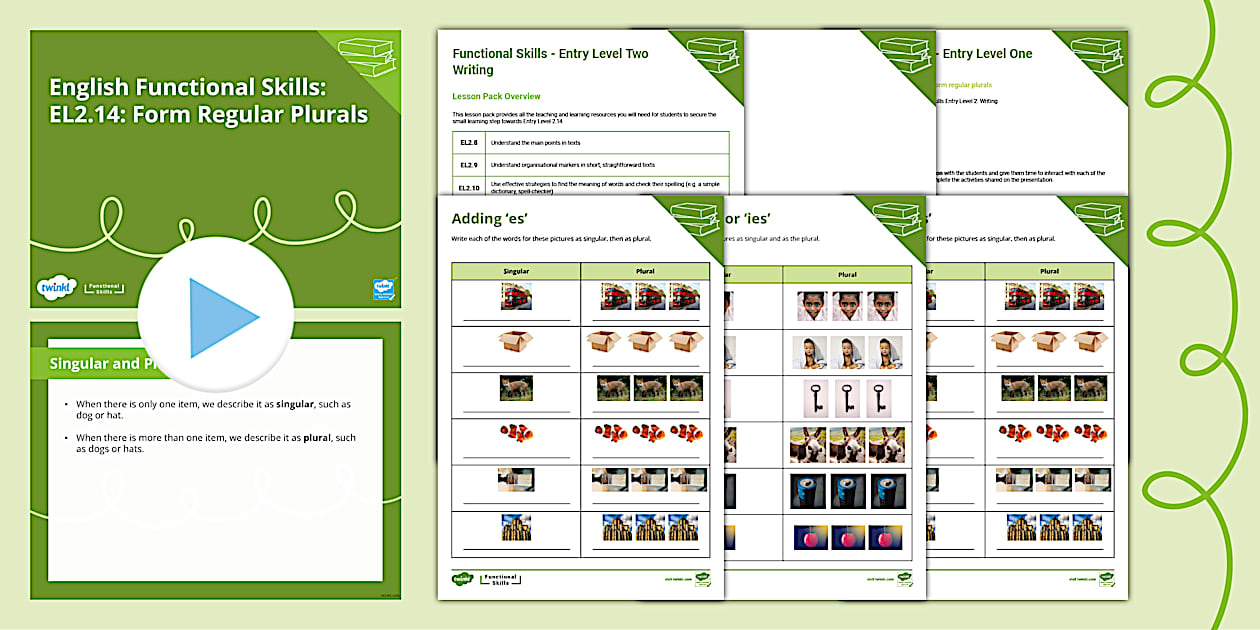 English Functional Skills Entry Level 2 14 Form Regular Plurals English functional skills entry level 2 14 form regular plurals