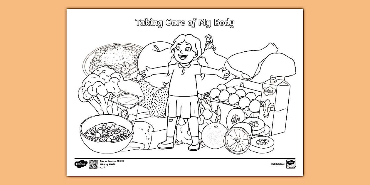 Taking Care of My Body Colouring Sheet