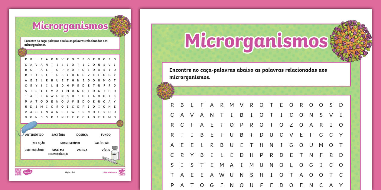 Microrganismos - Caça palavras (teacher made) - Twinkl