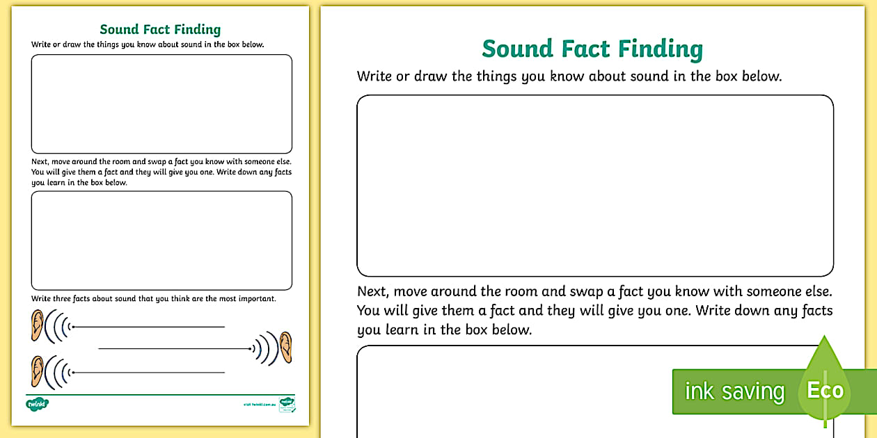 QLD Science Sound Fact Finding Worksheet (Teacher-Made)