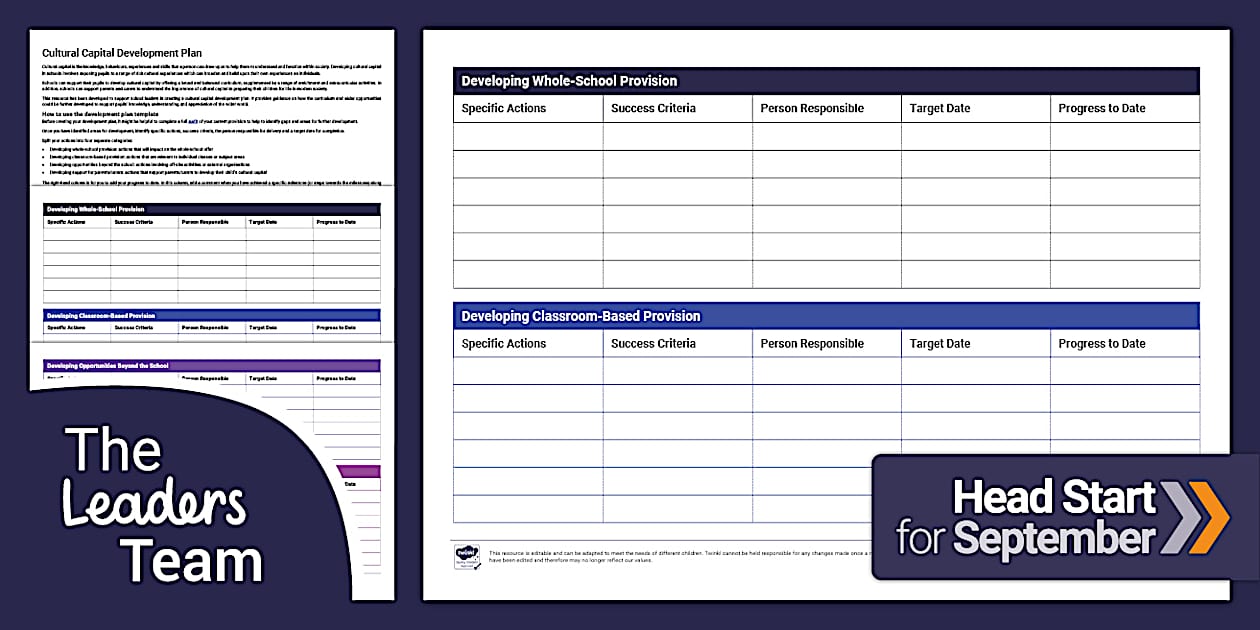 Cultural Capital Development Plan - Leaders