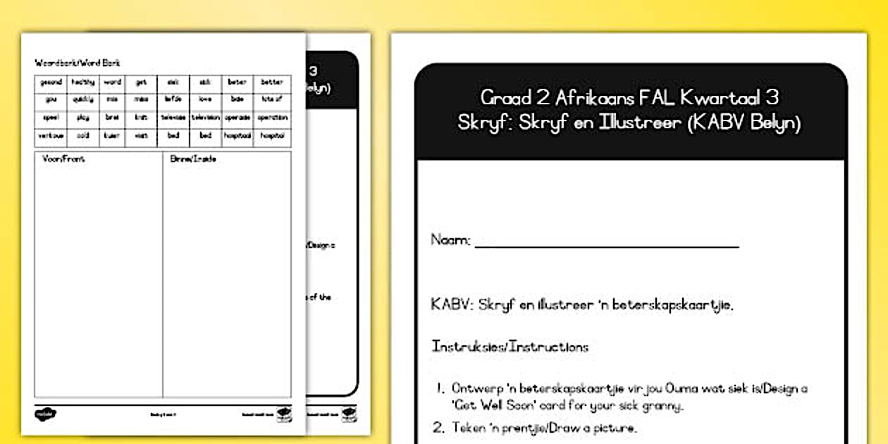 Graad 2 Afrikaans FAL Kwartaal 3 Skryf Skryf En Illustreer Graad 2 Afrikaans FAL Kwartaal 3 Skryf Skryf En Illustreer