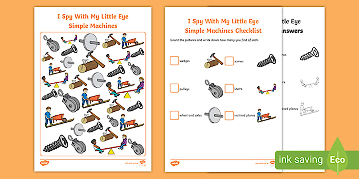 Simple Machines I Spy (teacher made) - Twinkl