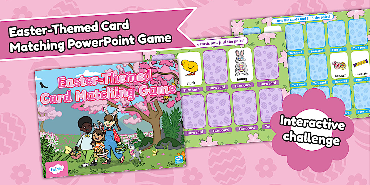 Easter Themed Card Matching Flipchart Game