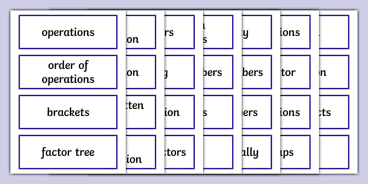Year 6 Multiplication And Division Vocabulary Cards year 6 multiplication and division vocabulary cards