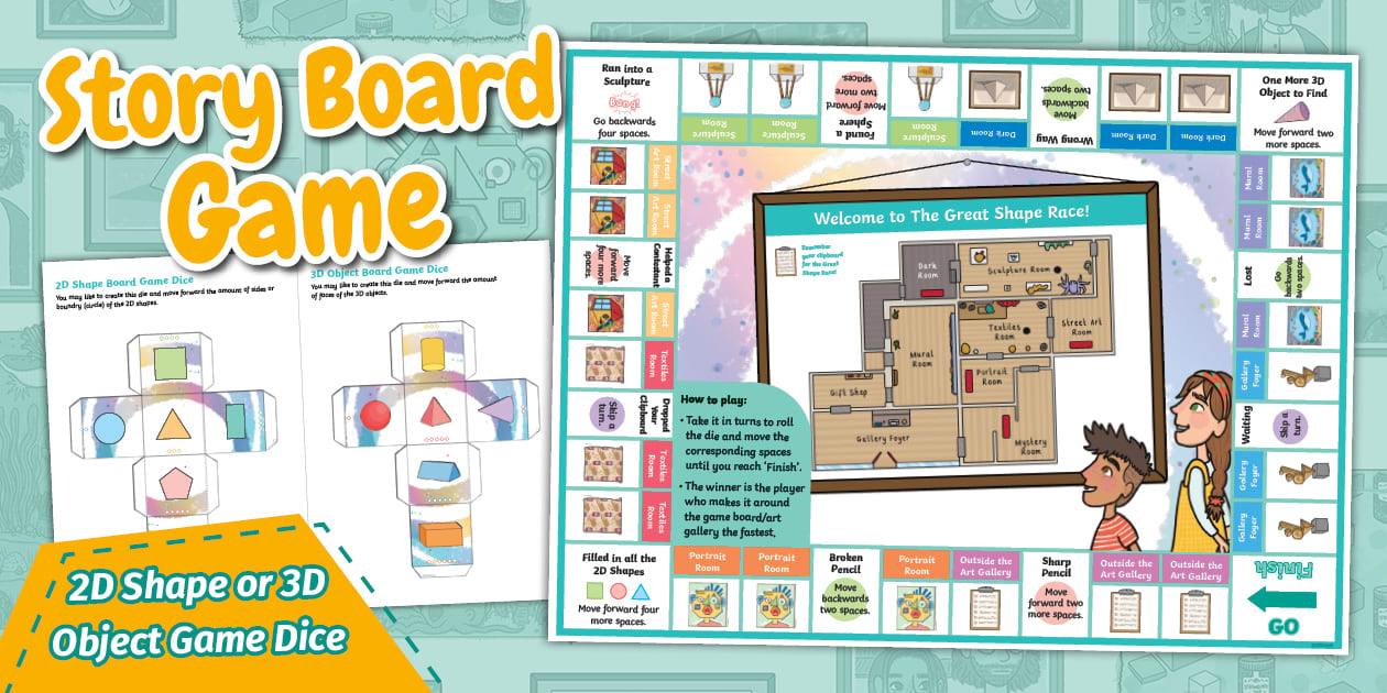 The Great Shape Race - 2D Shape & 3D Object Story Board Game