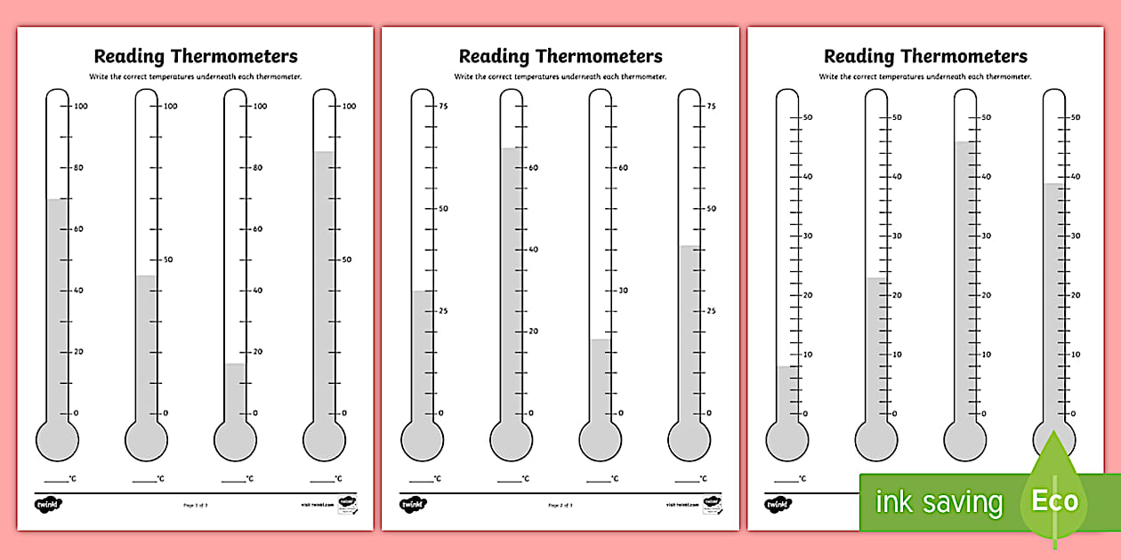 Reading Thermometers KS2 Worksheet (teacher made) Twinkl
