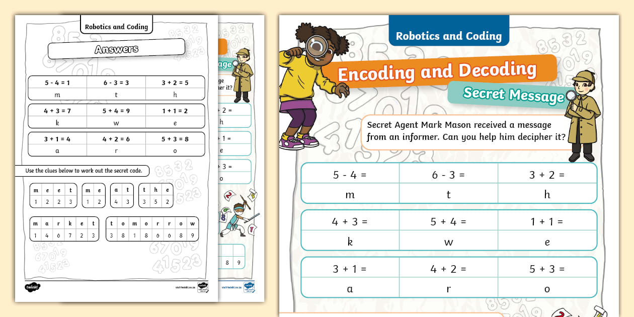 Robotics and Coding - Decode the Message - Twinkl