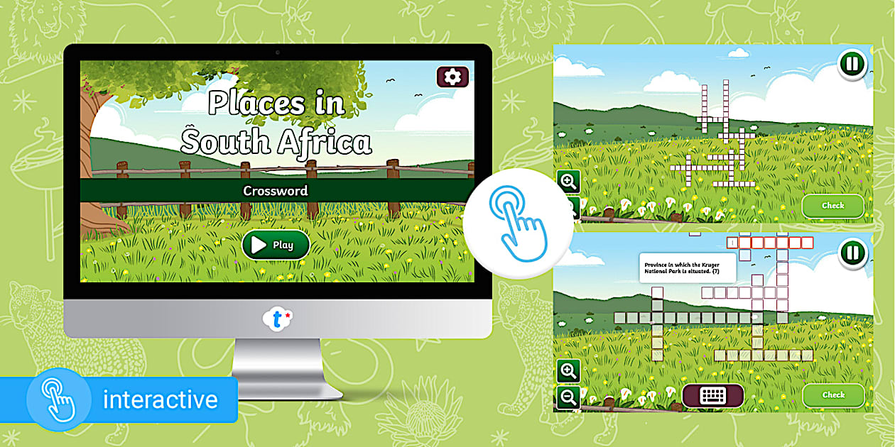 Grade 2/3 Robotics and Coding Go Crossword Places in South Africa (CAPS)