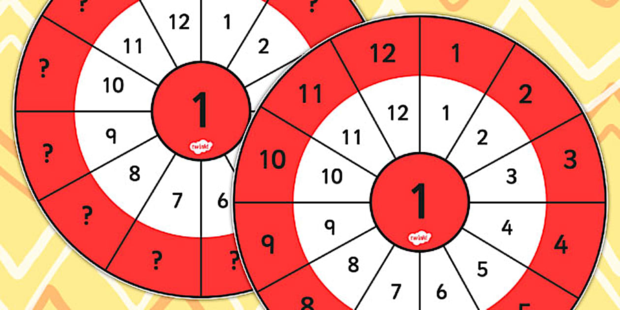 1 Times Table Wheel Cut Outs (teacher made) - Twinkl