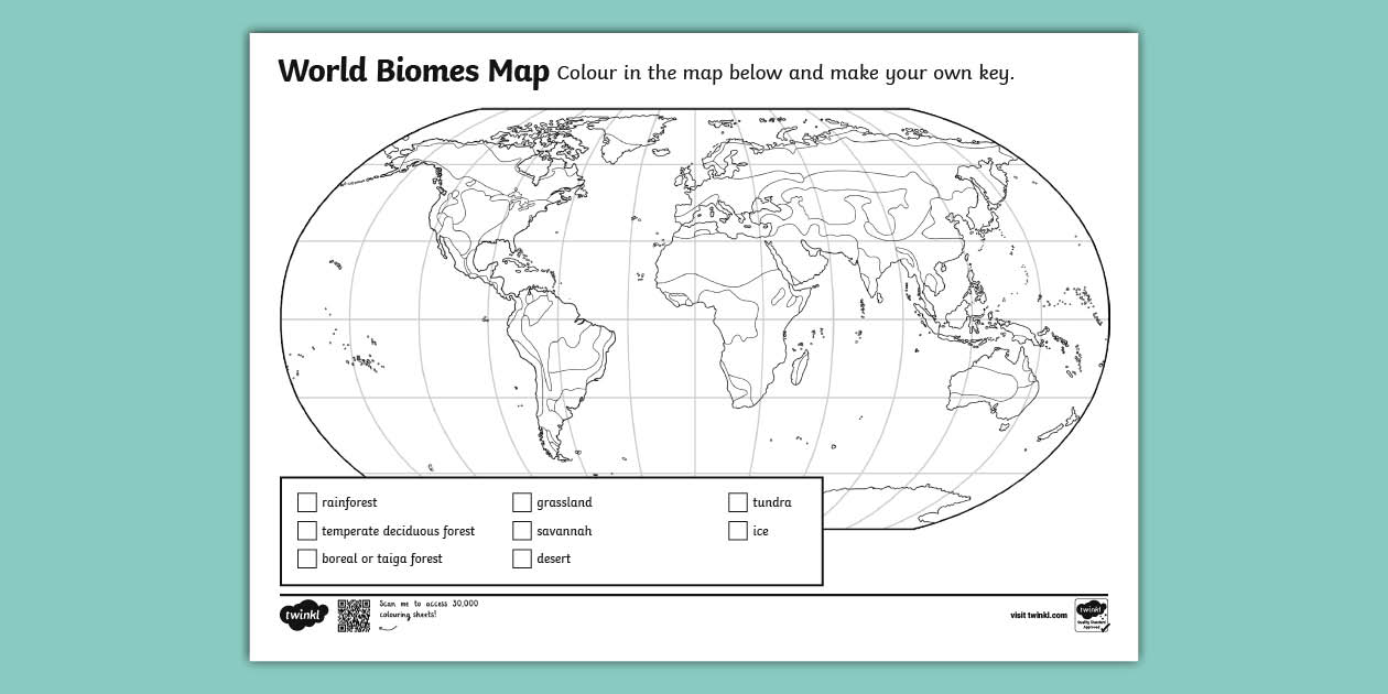 Biome Coloring Map Resource Twinkl USA (teacher made)