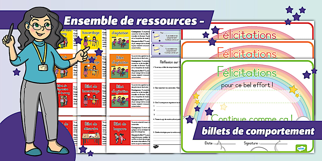 Ensemble R Ensemble de ressources - billets de comportement