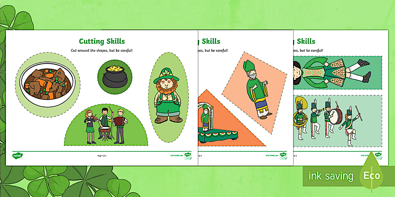 St Patrick's Day Cutting Activity | Primary Resource