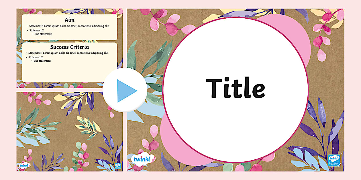 Colourful Botanical PowerPoint Template Twinkl