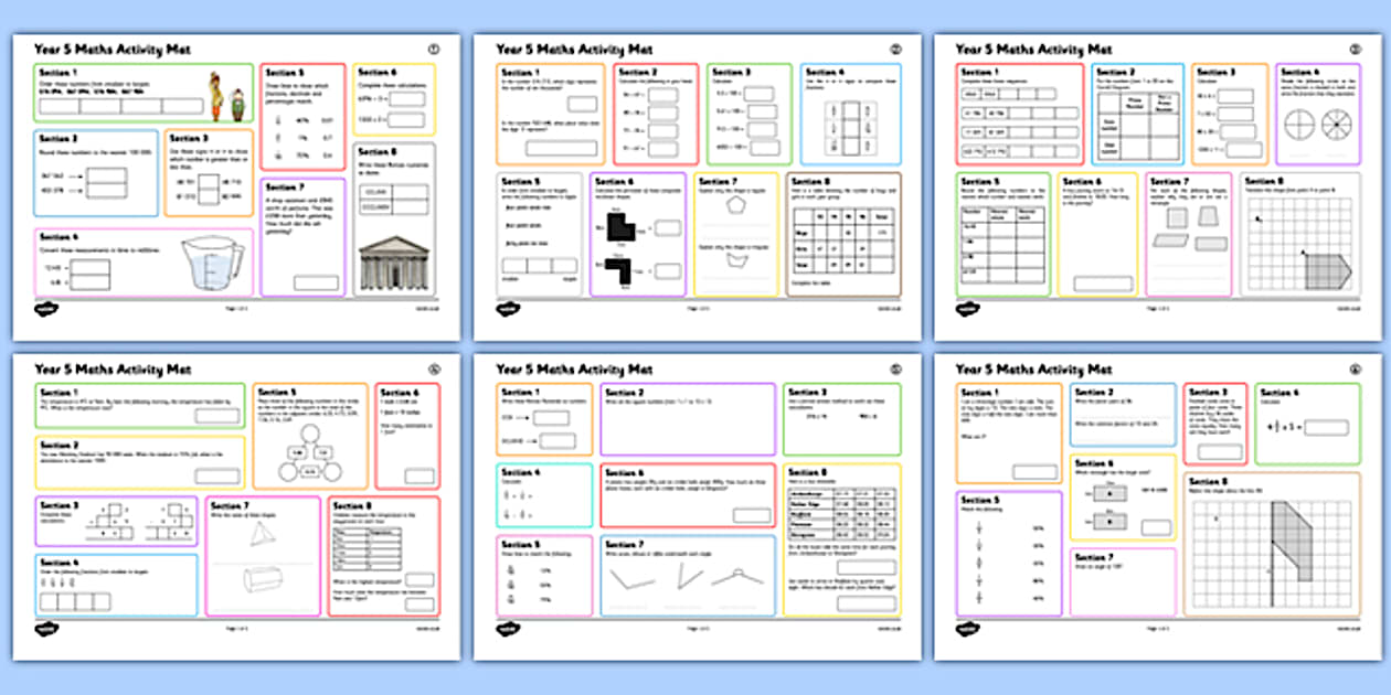 Year 5 Summer 1 Maths Activity Mats (teacher made) - Twinkl