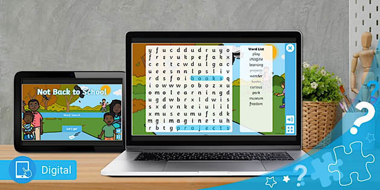 Interactive Not Back to School Week Word Search | Twinkl Go!
