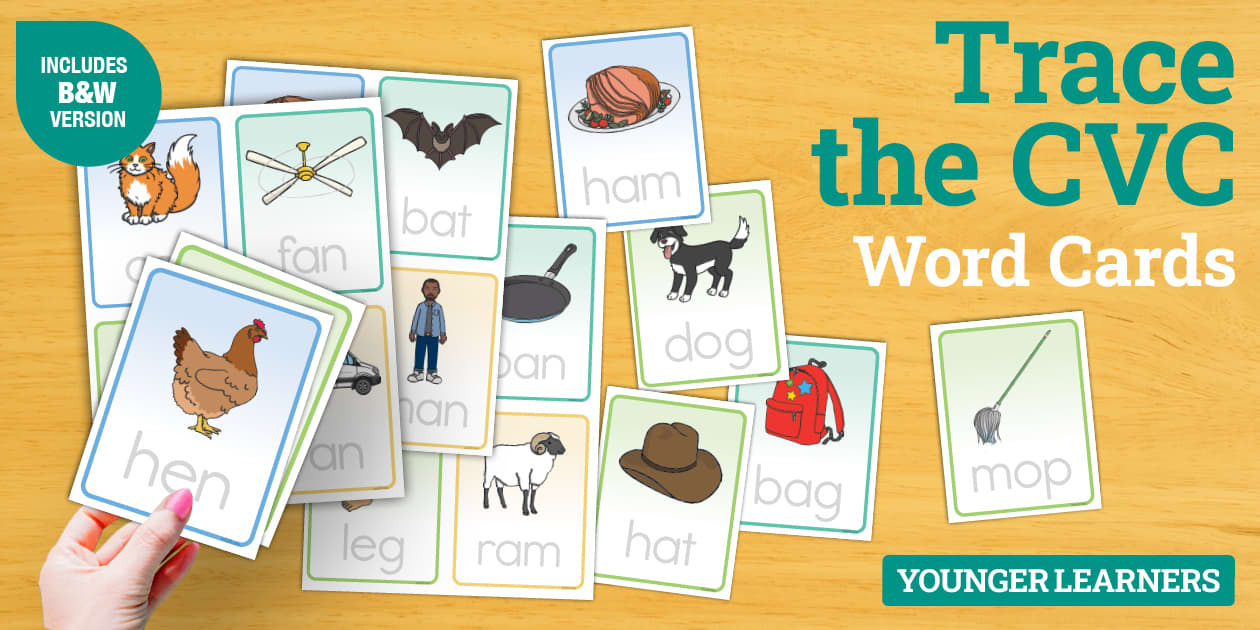 Trace the CVC Word Cards