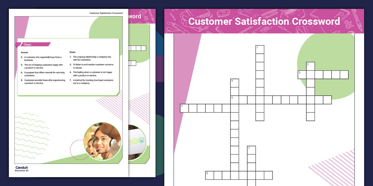Customer Satisfaction Crossword (Hecho por educadores)