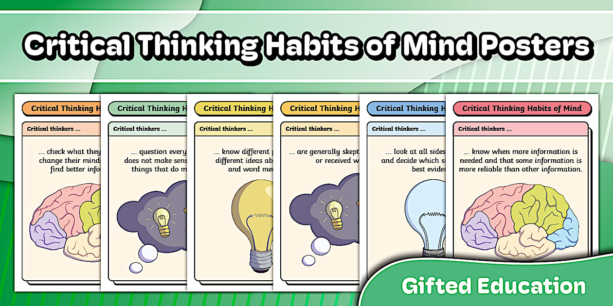 Critical Thinking Habits of Mind Posters