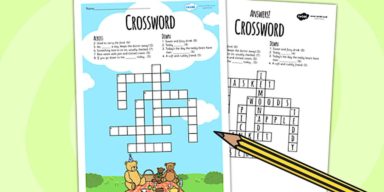 Teddy Bears Picnic Crossword Twinkl