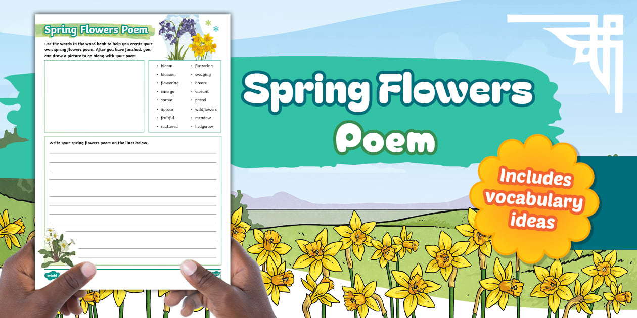 Spring Flowers Poem Writing Template
