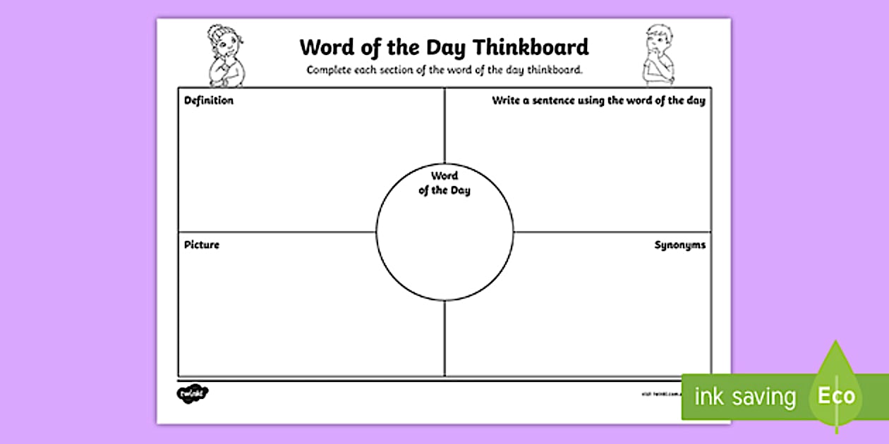 Word of the Day Vocabulary Squares Twinkl
