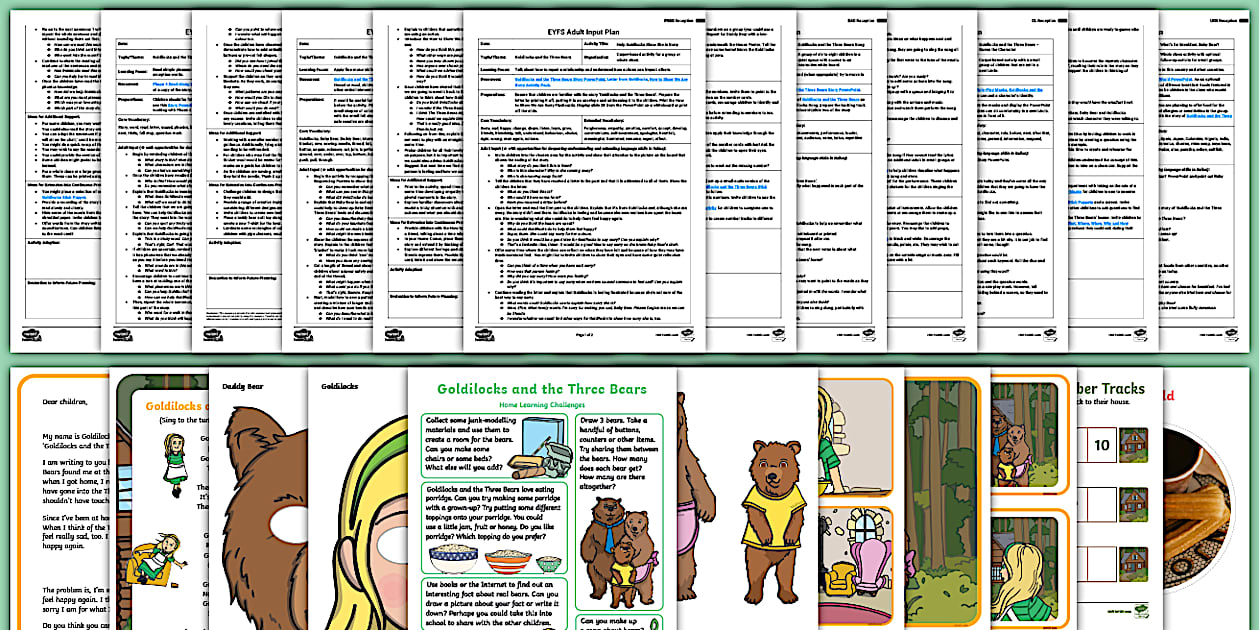 EYFS Goldilocks and the Three Bears Planning Pack Reception