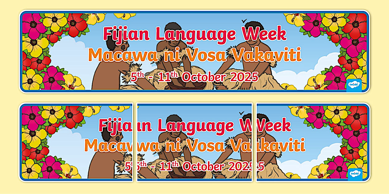 Fijean Fijian Language Week Banner (teacher made) - Twinkl