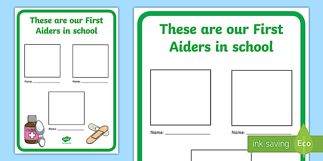 Cursive Editable First Aiders Poster (Hecho por educadores)