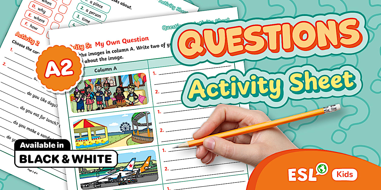 ESL Questions Worksheet for Kids {A2}